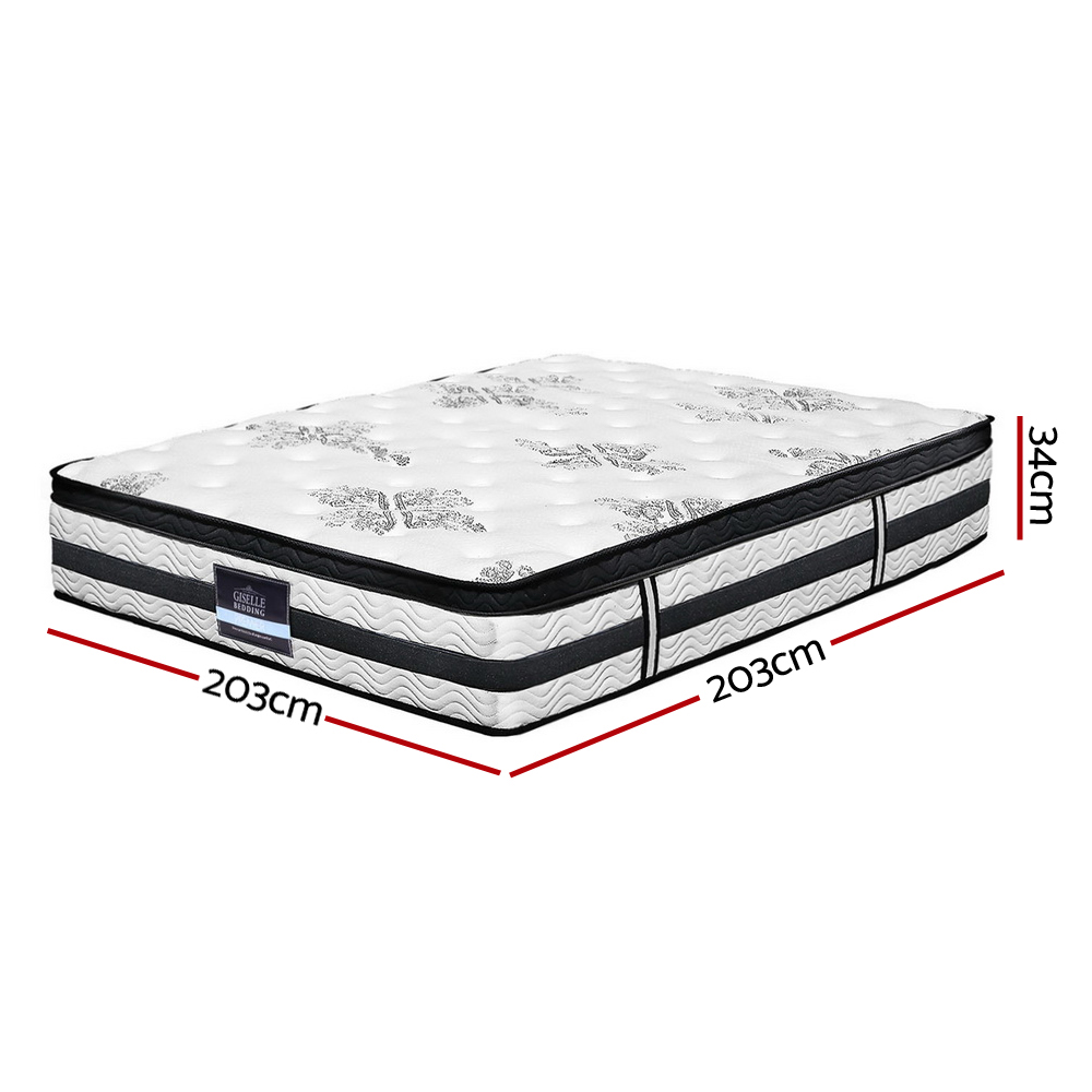 Giselle Bedding 34cm Mattress Euro Top Pocket Spring Super King โ image 3