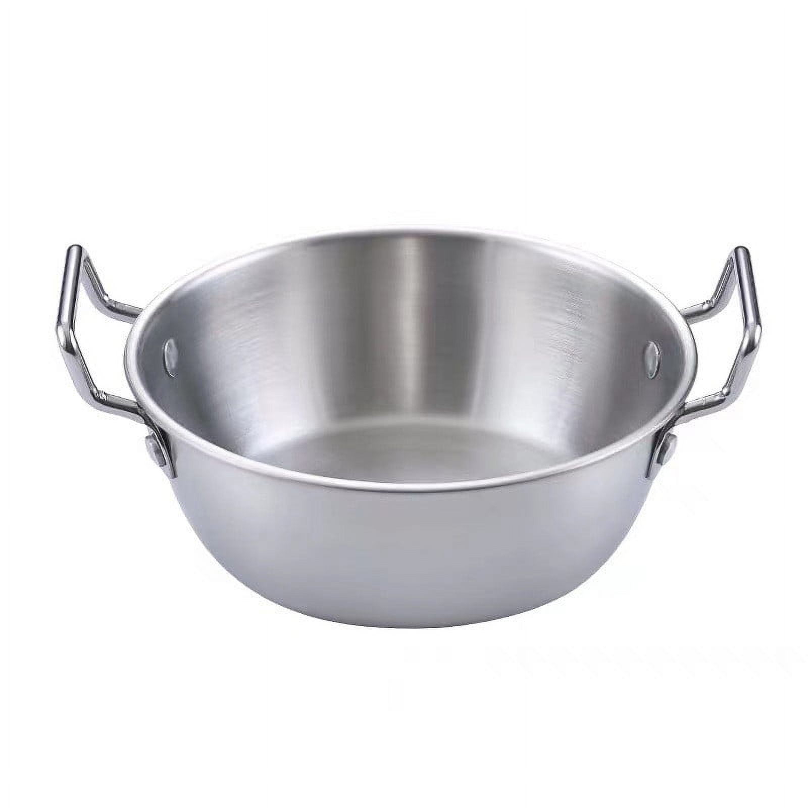 Stainless Steel Soy Sauce Dishes, Sauce Dish Metal Popcorn Pot reusable, Golden Dipping Bowl with Handle Individual Round Seasoning, Gold — image 2
