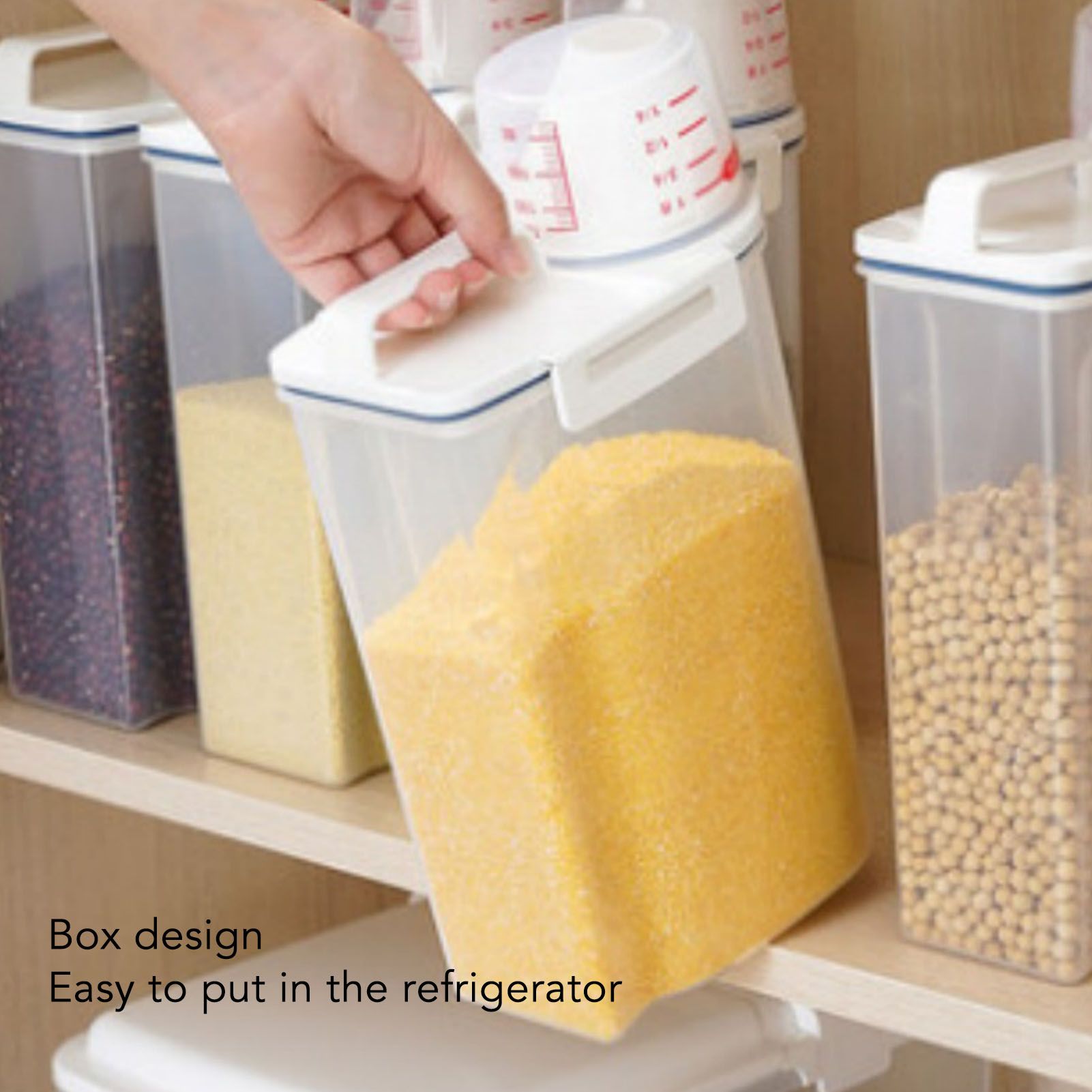 Rice Container Portable Compact 2kg Capacity Box Design Food Grade PP Plastic Airtight Food Storage Container Transparent Color โ image 5