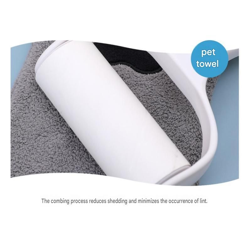 2-piece Blue Quick-drying pet grooming glove towel; made of soft, highly absorbent coral fleece; suitable for drying dogs and cats after bathing โ image 6