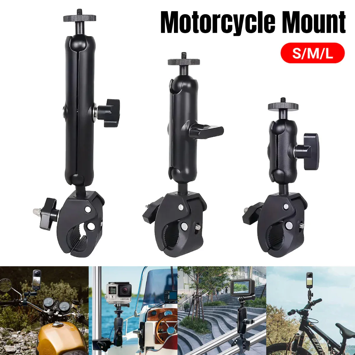Motorcycle Phone Camera Mount Anti Shake for Bike Scooter Navigation Secure - M โ image 2