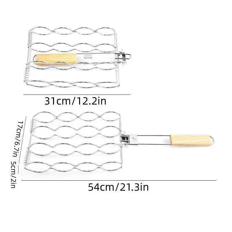 Folding Handle Corn Grill Clip Anti Scald Barbecue Tool for Home Outdoor Cooking — image 3