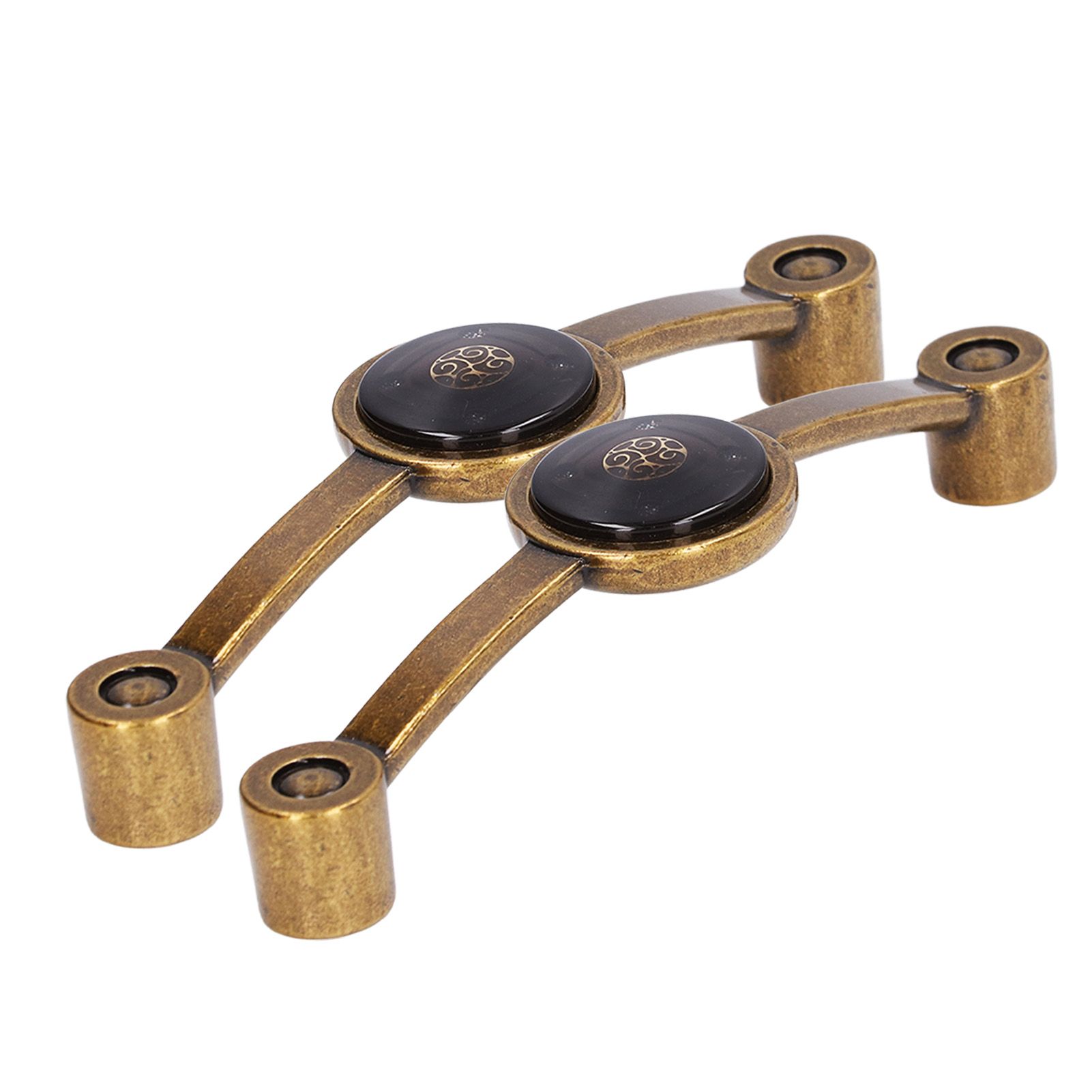 2 Pcs Zinc Alloy Antique Copper Handle European Modern Pastoral Color Acrylic Handle for Cabinet DrawerBrown โ image 6