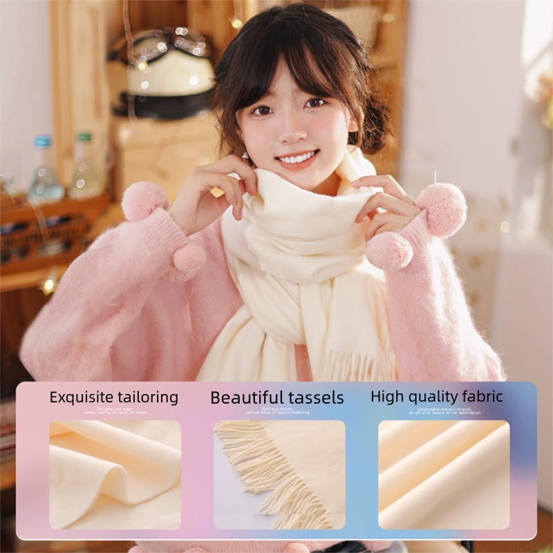 White Winter Scarf Gift Box Set for Women (4-Piece Set: Earmuffs, Hat, Gloves, and Scarf)- Soft Warm Scarf with Luxury Gift Packaging Birthday Present for — image 3