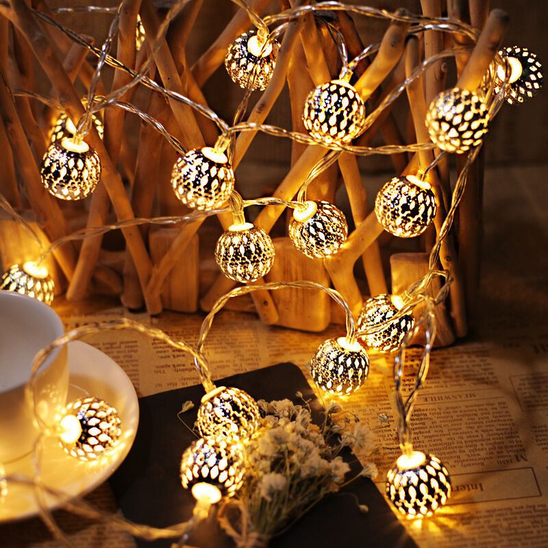 20 LED Solar String Lights Moroccan Ball Warm White Waterproof, 5 m — image 3