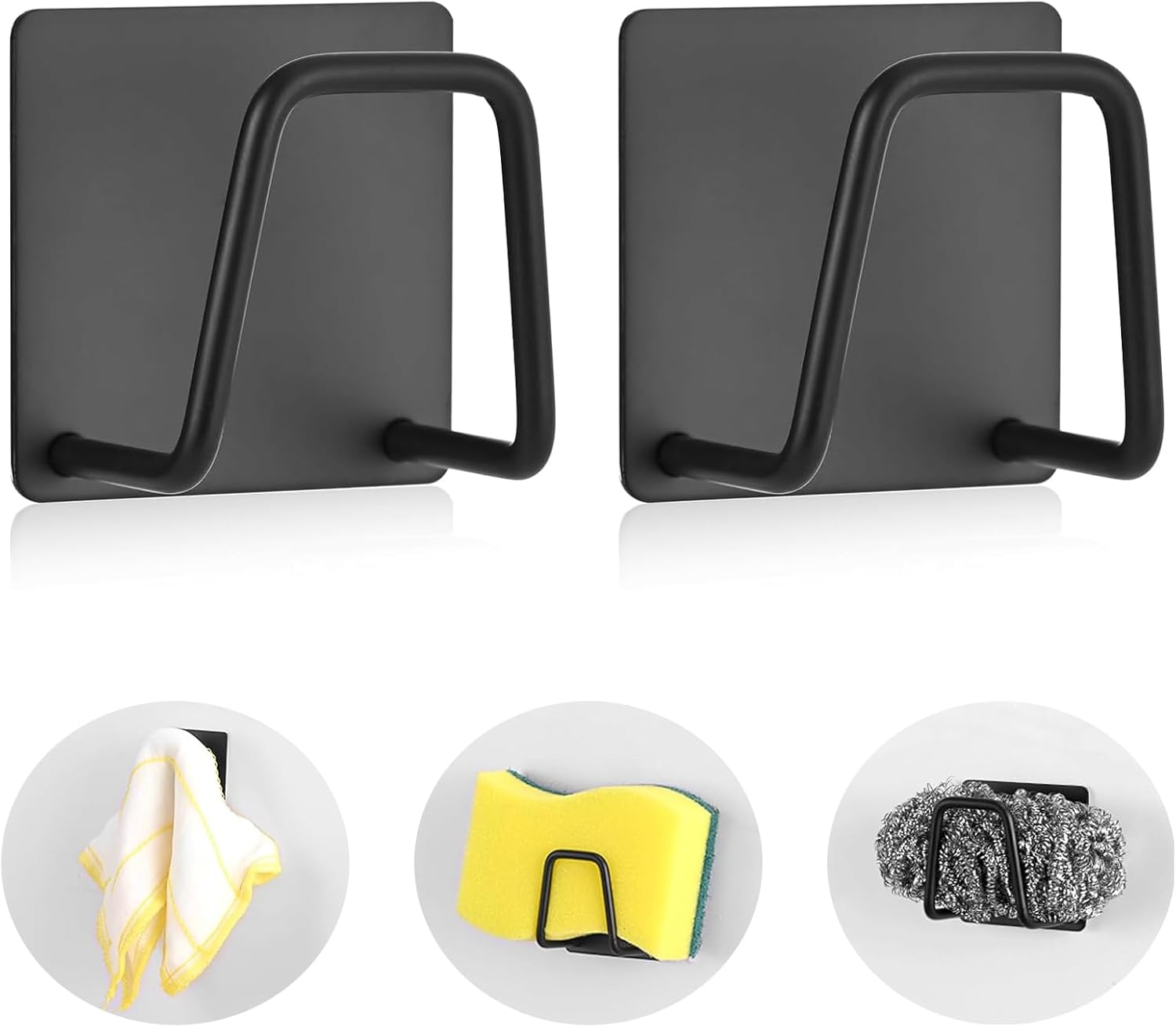 Storage rack - Sponge rack - Self-adhesive - Waterproof - Stainless steel sponge rack for the sink - Sink organizer - Dishcloth holder - suitable for smooth