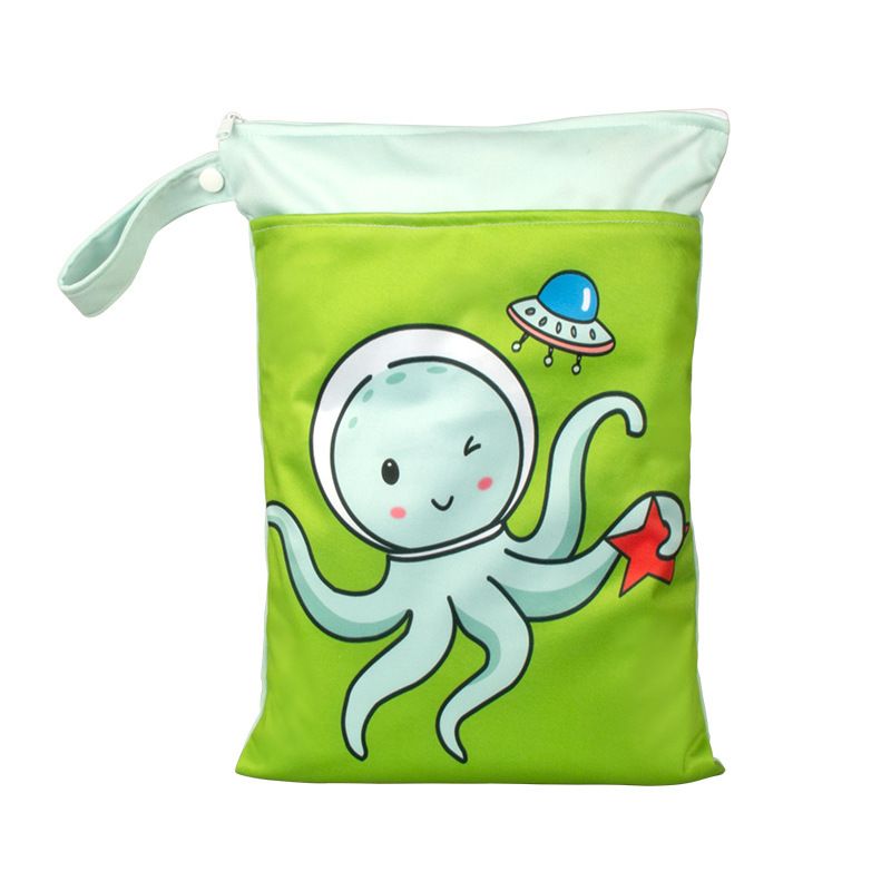 Cartoon Storage Hanging Bag Travel Dry Wet Separation Octopus 25cm*35cm (double zipper)