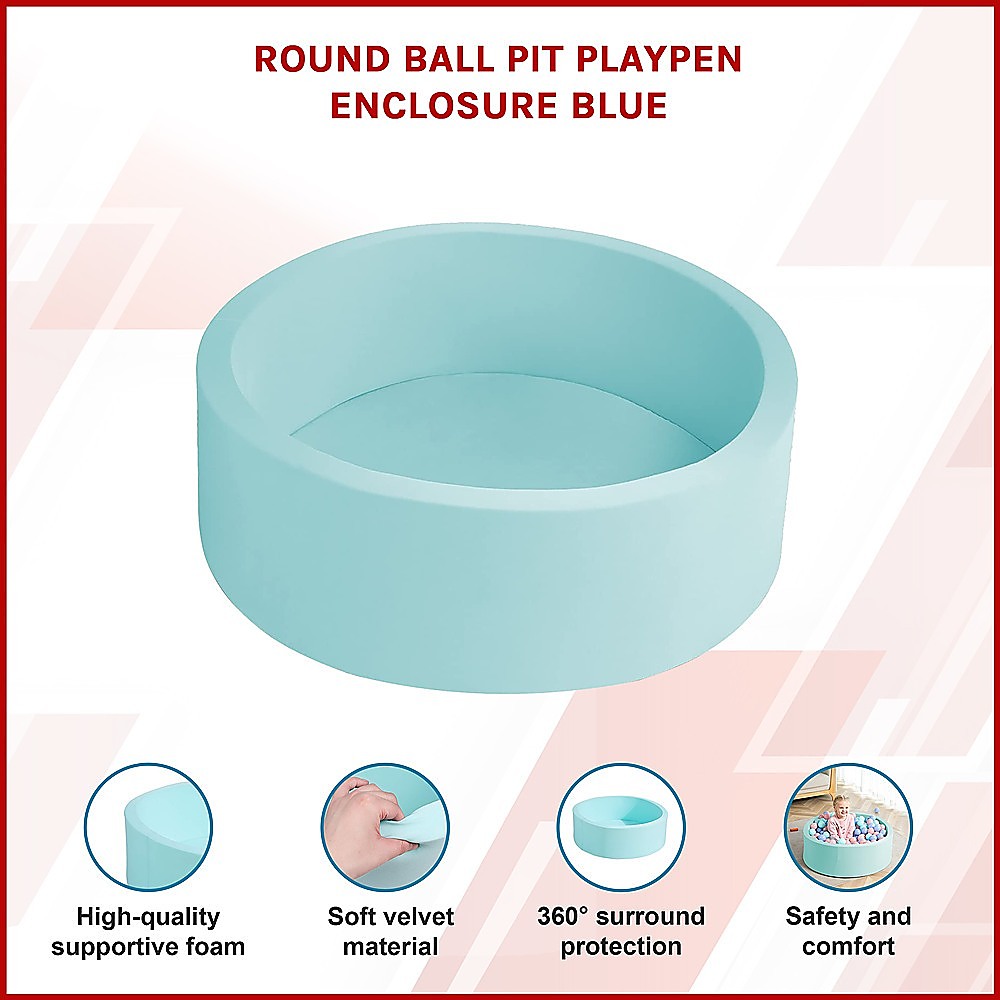 Round Ball Pit Playpen Enclosure – Safe Blue Play Area for Babies and Toddlers, Indoor or Outdoor — image 3