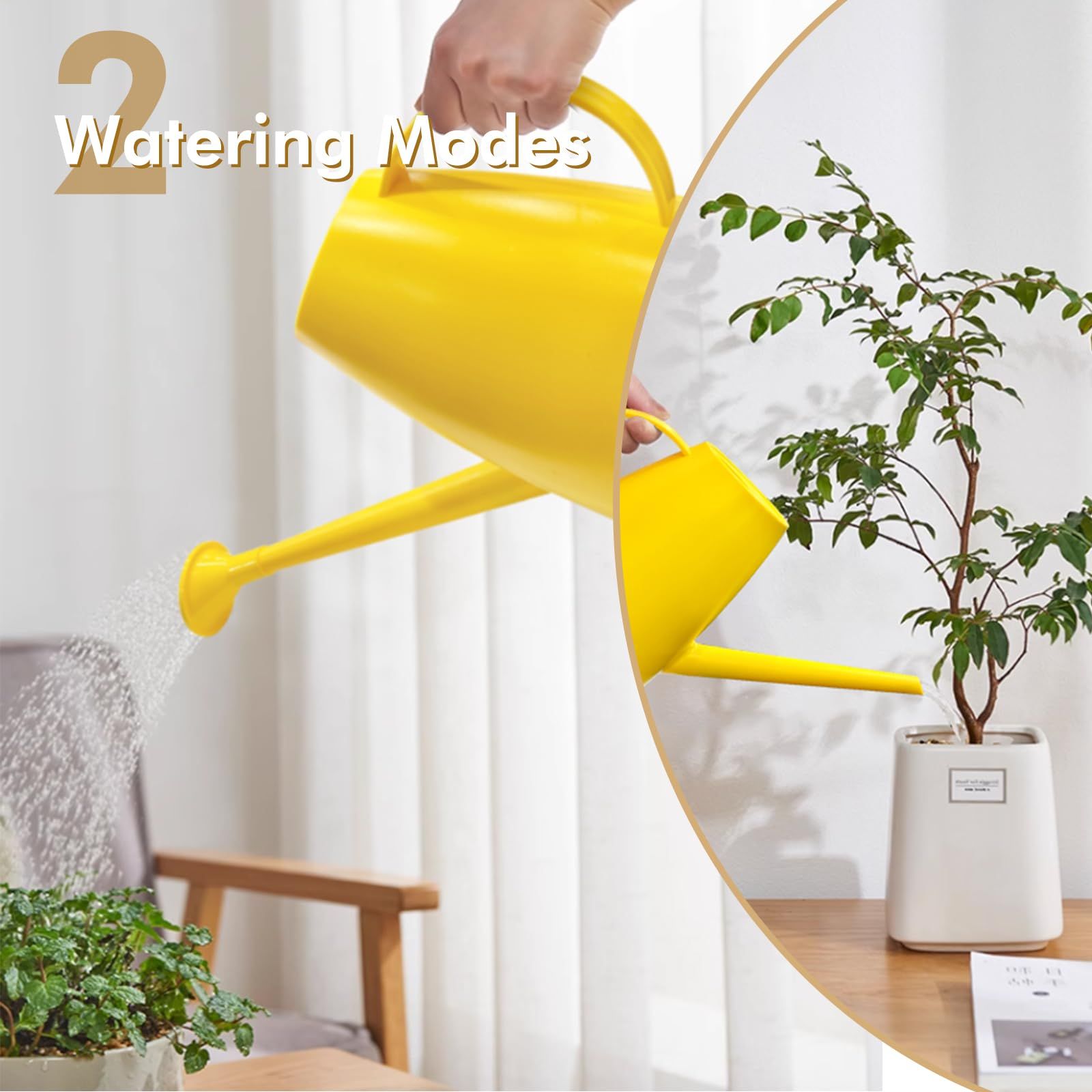 Watering Can for Indoor Outdoor Plants, Modern Small Watering Cans with Removable Nozzle, Long Spout Watering Can โ image 2