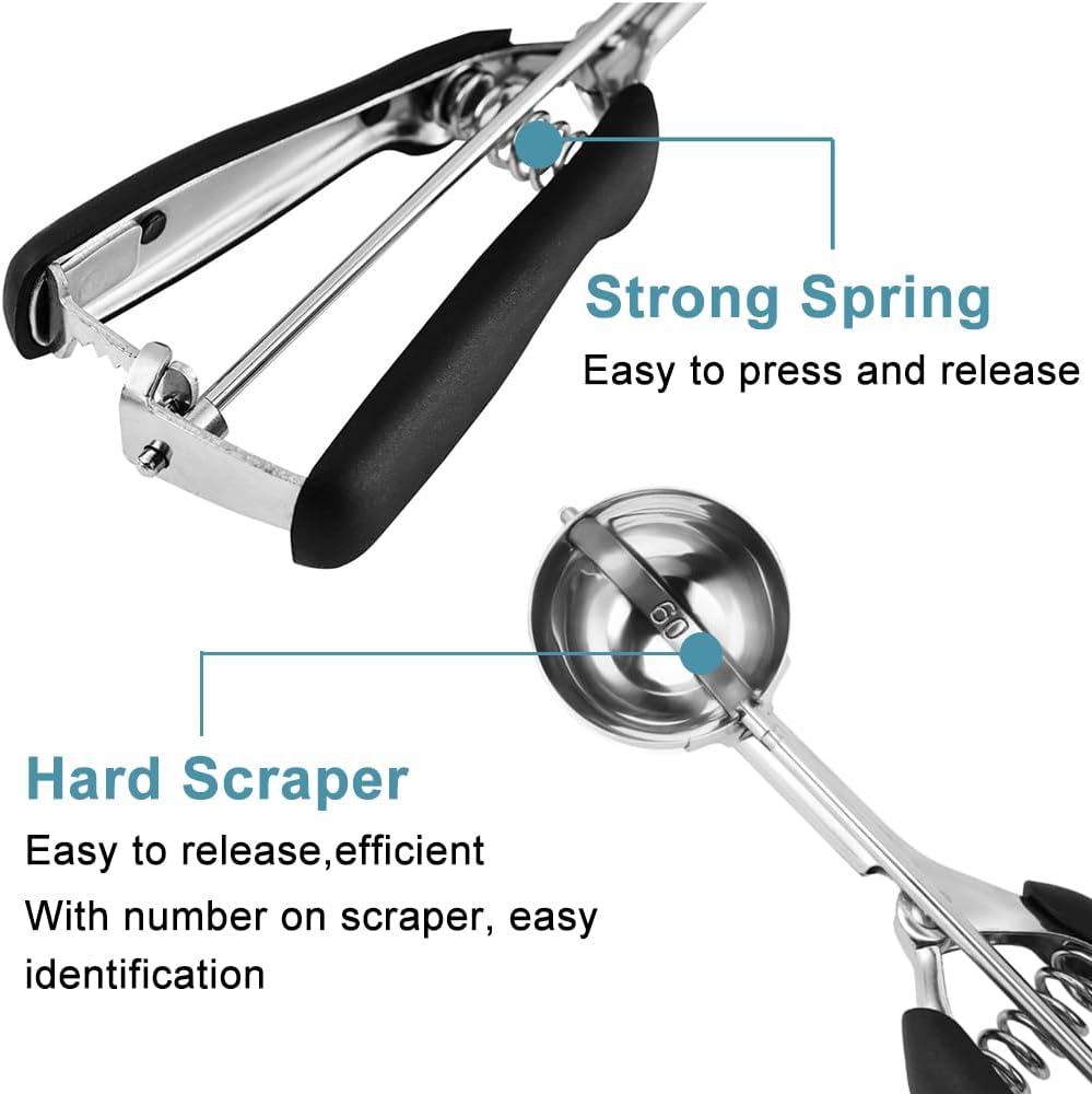 Cookie Scoop Set - Include 1 Tbsp/ 2 Tbsp/ 3Tbsp - 3 PCS Cookie Scoops for Baking - Cookie Dough Scoop - Made of 18/8 Stainless Steel โ image 3