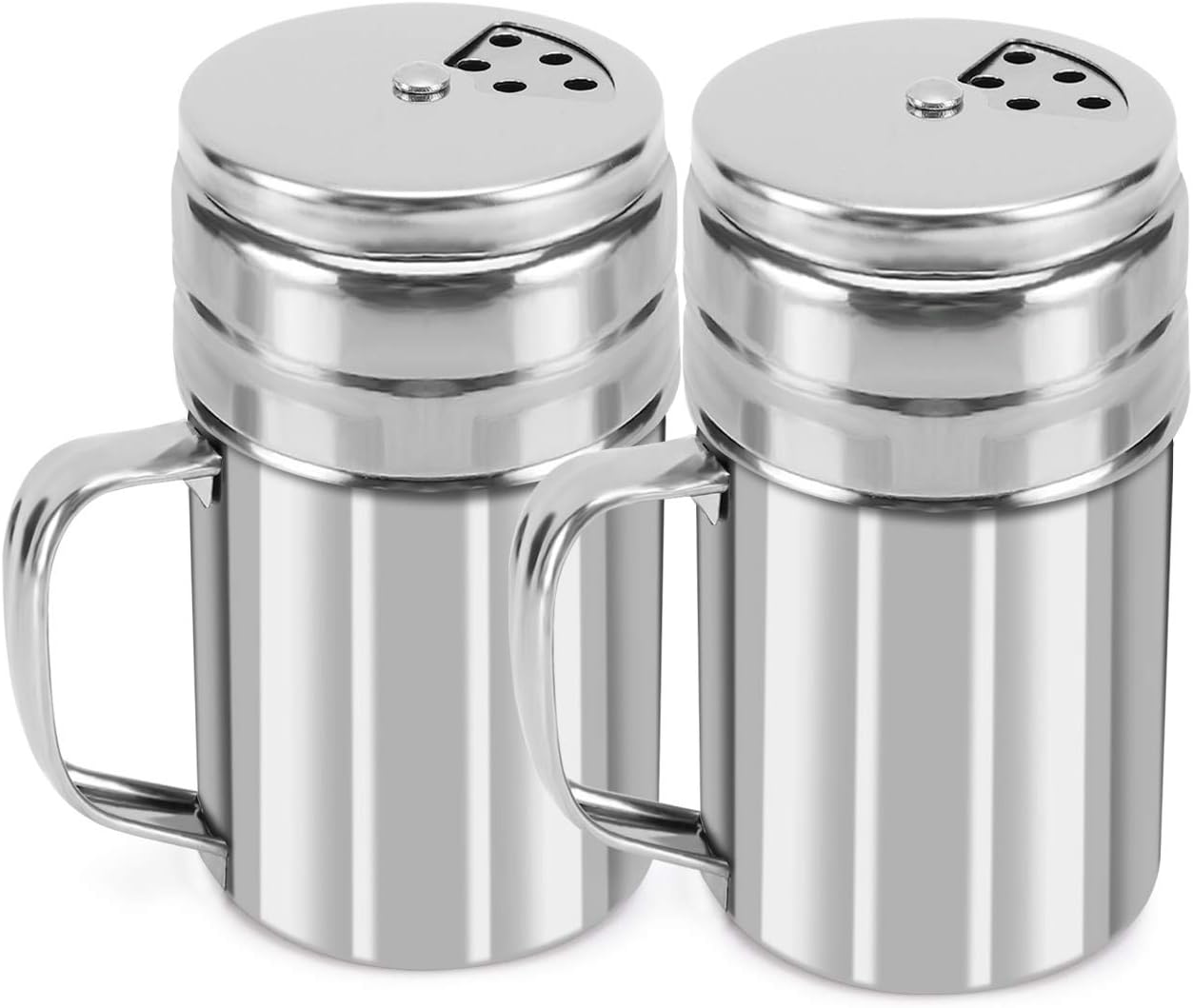 2pcs Powder Sugar Shakers+ 2pcs Salt and Pepper Shakers with Handle,Shakers For Cinnamon Sugar Pepper Powder Cocoa Flour Salt โ image 6