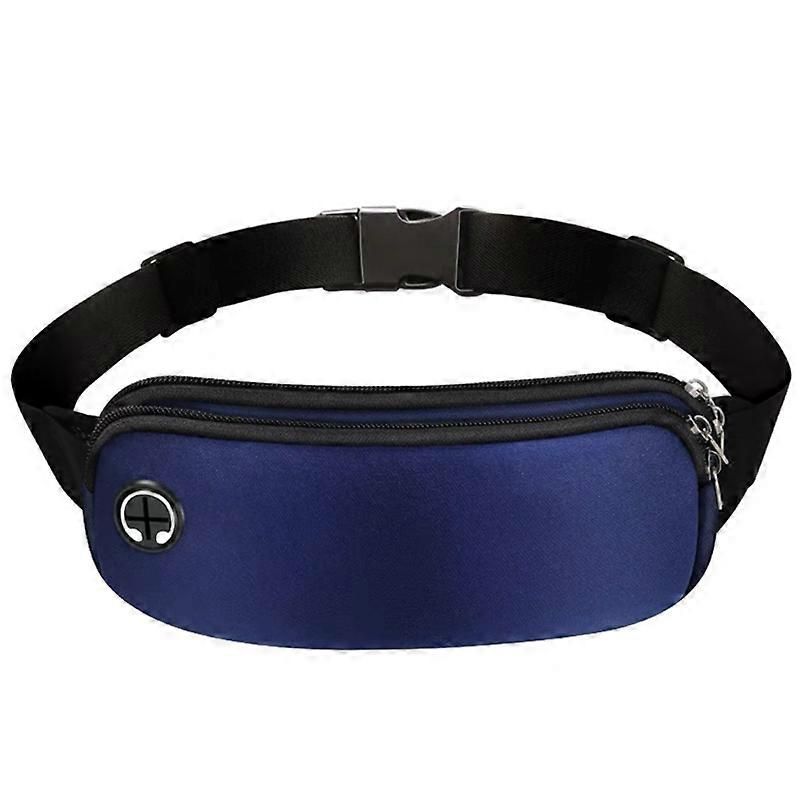 Sports Waist Bag Running Belt Bag Adjustable Phone Holder Fanny Pack for Men Women Gym Cycling Hiking - Dark Blue