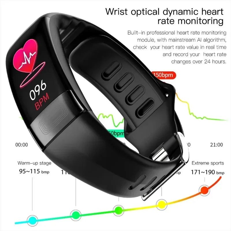 Fitness Bracelet Heart Blood Body Monitoring Black — image 2