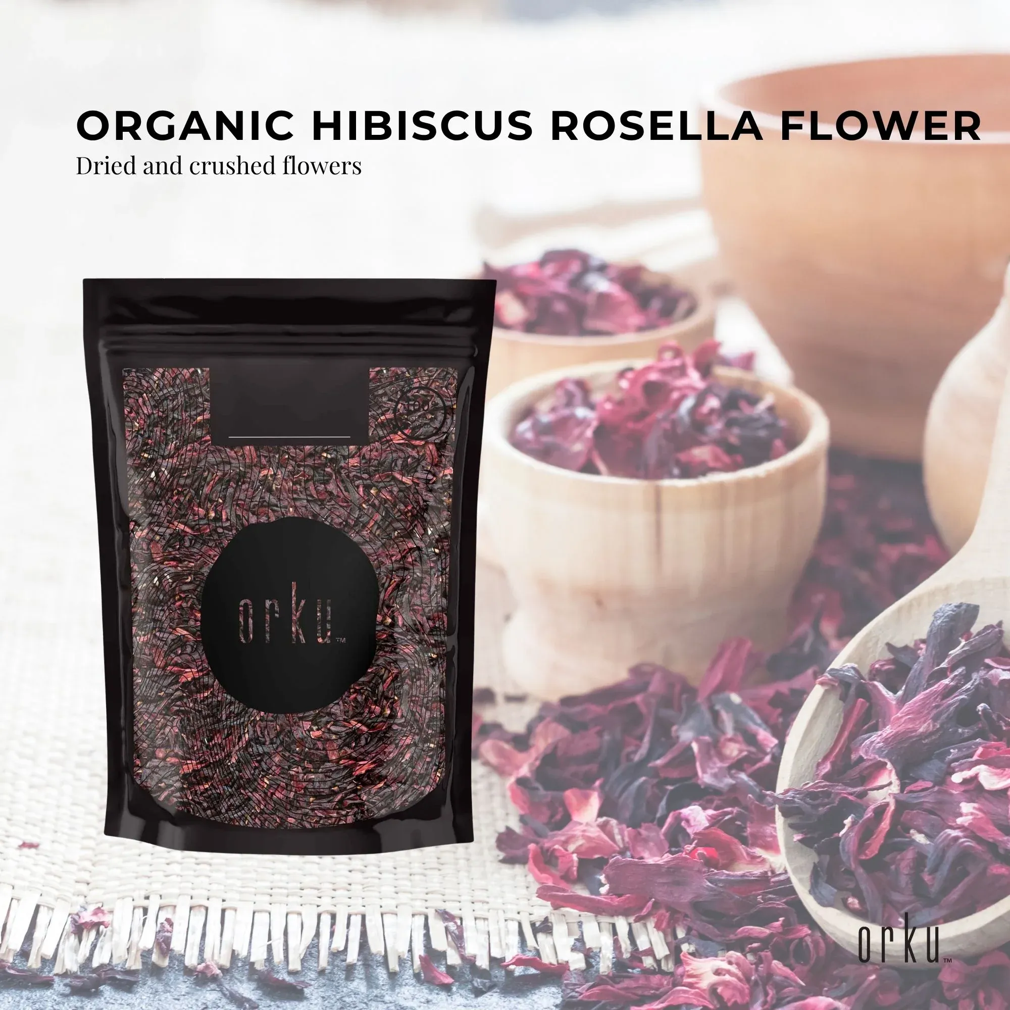Orku 400g Organic Hibiscus Rosella Flower Crushed Dried Herbal Tea โ image 2
