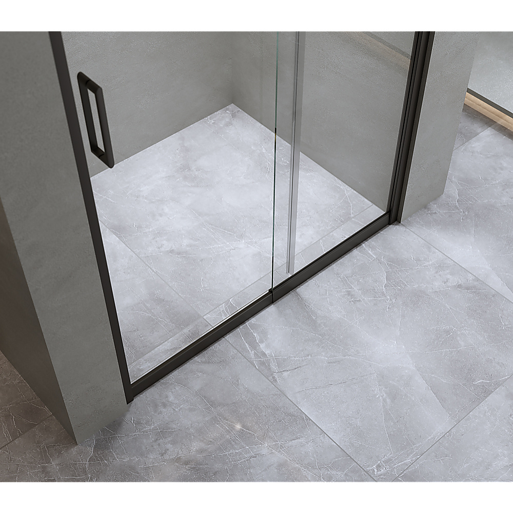130-140cm Adjustable Wall to Wall Sliding Glass Shower Door in Black โ image 4