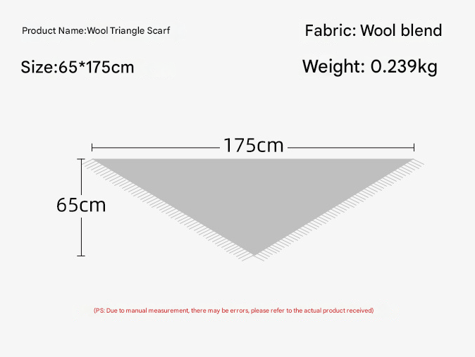 Red Versatile Fringed Faux Wool Triangle Shawl - Warm Knitted Scarf — image 3