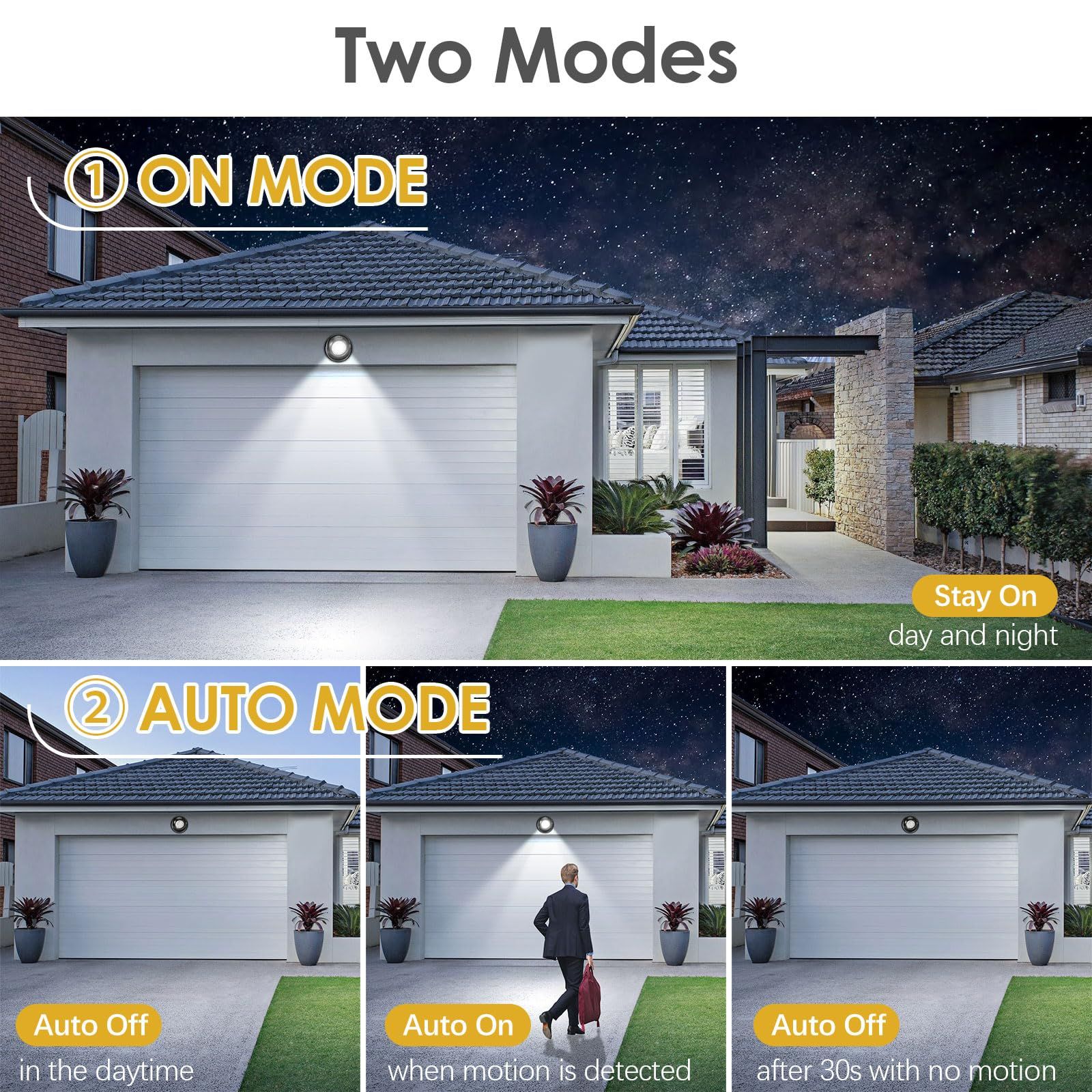 Battery Operated Motion Sensor Light Waterproof Wireless LED Battery Powered Wall Light Auto On/Off 2 Pack — image 3