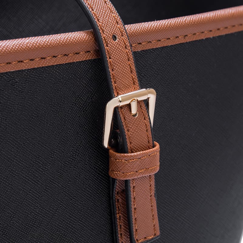 Women's Large Capacity PU Leather Tote Shoulder Bag for Work Shopping Party, Light Brown — image 5