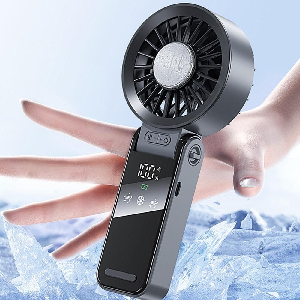Handheld Foldable High-Speed Fan - Portable for Travel Outdoor Home and Office Dark Gray โ image 2