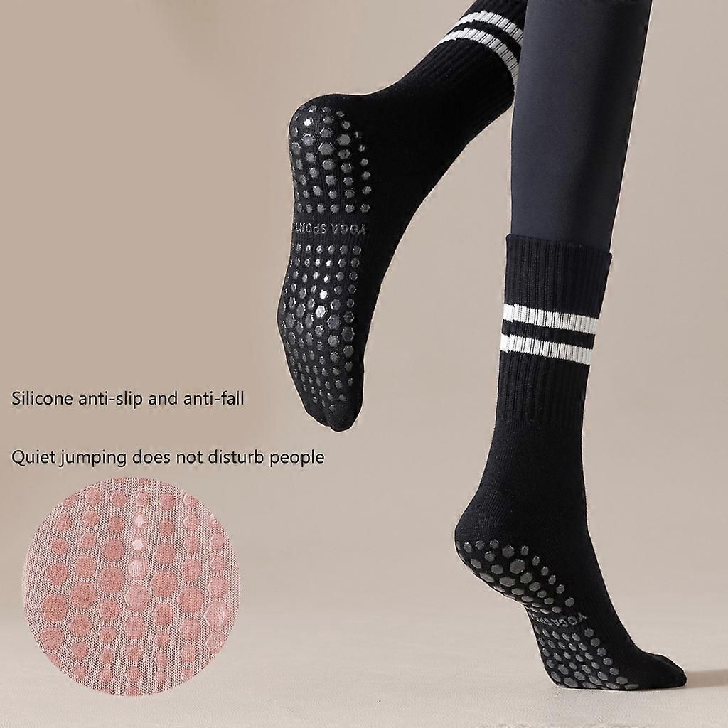 Women's Cotton Grip Yoga Socks Non Slip Pilates Socks Fitness Dance Workout Sports Socks Gray โ image 5