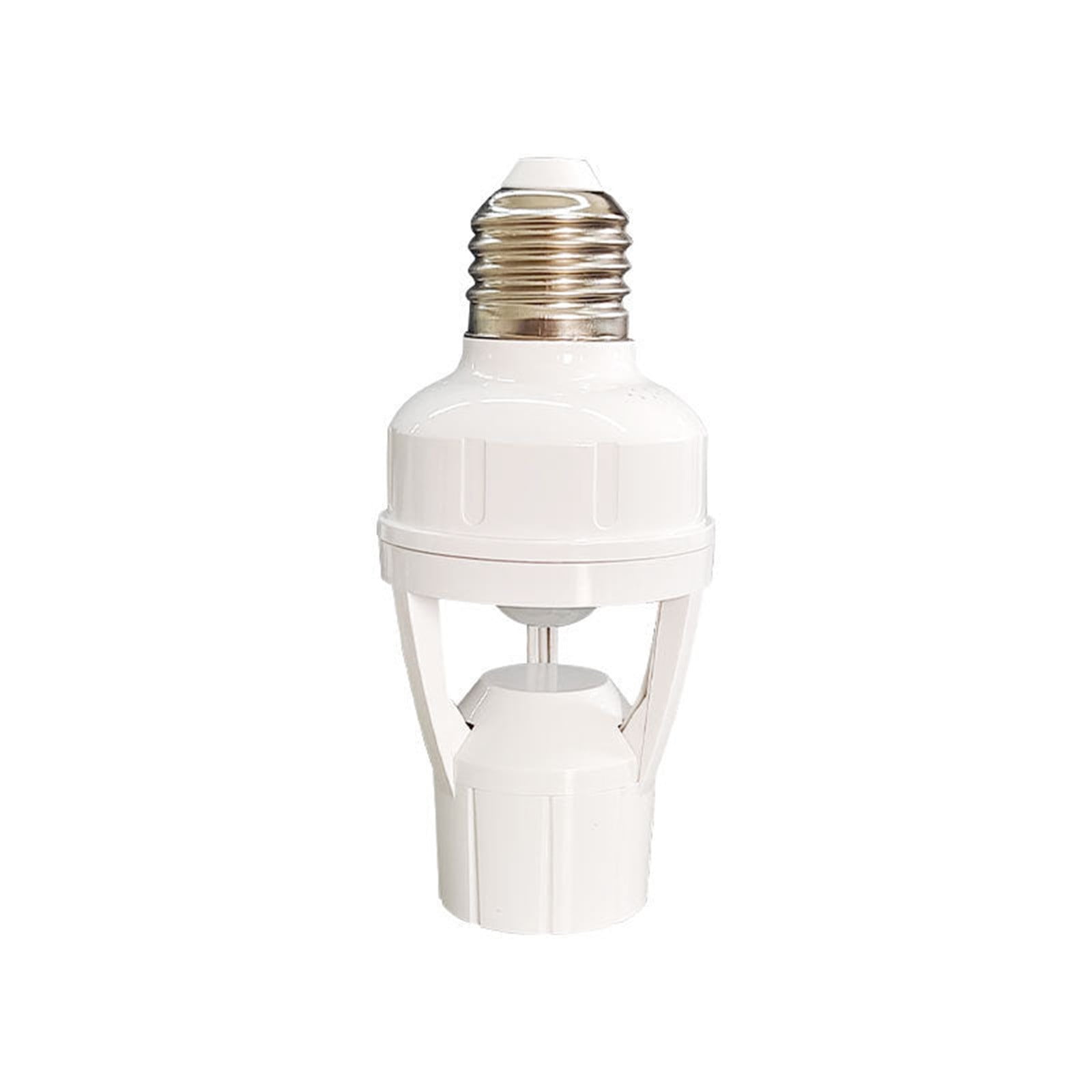 E27 Screw Motion Sensor Light Socket with Infrared Detection,Automatic On/Off for Stairs and Hallways,Easy Installation No Wiring,360-Direction Sensing for