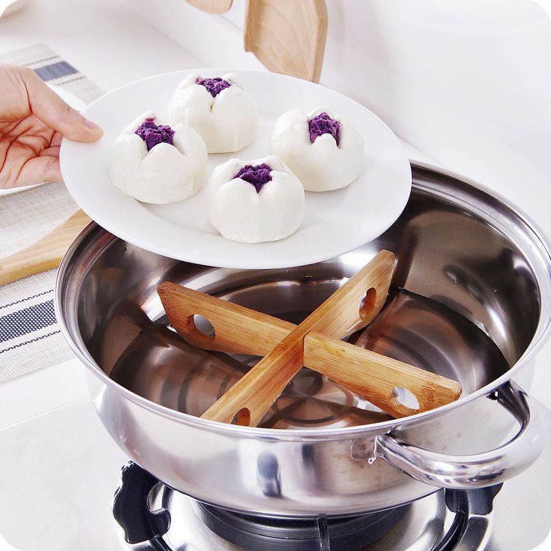 Desk Tripod Casserole Insulation Table Tripod Hot Dishes Bamboo Trivets Insulation Pad Tripod Stand Tabletop Tripod Bamboo Steamer โ image 3