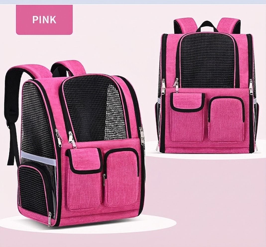 Pet Carrier Backpack for Travel, Hiking, and Vet Visits β Breathable Mesh Design with Reflective Safety Strips, Ideal for Cats and Small Dogs, Hands-Free