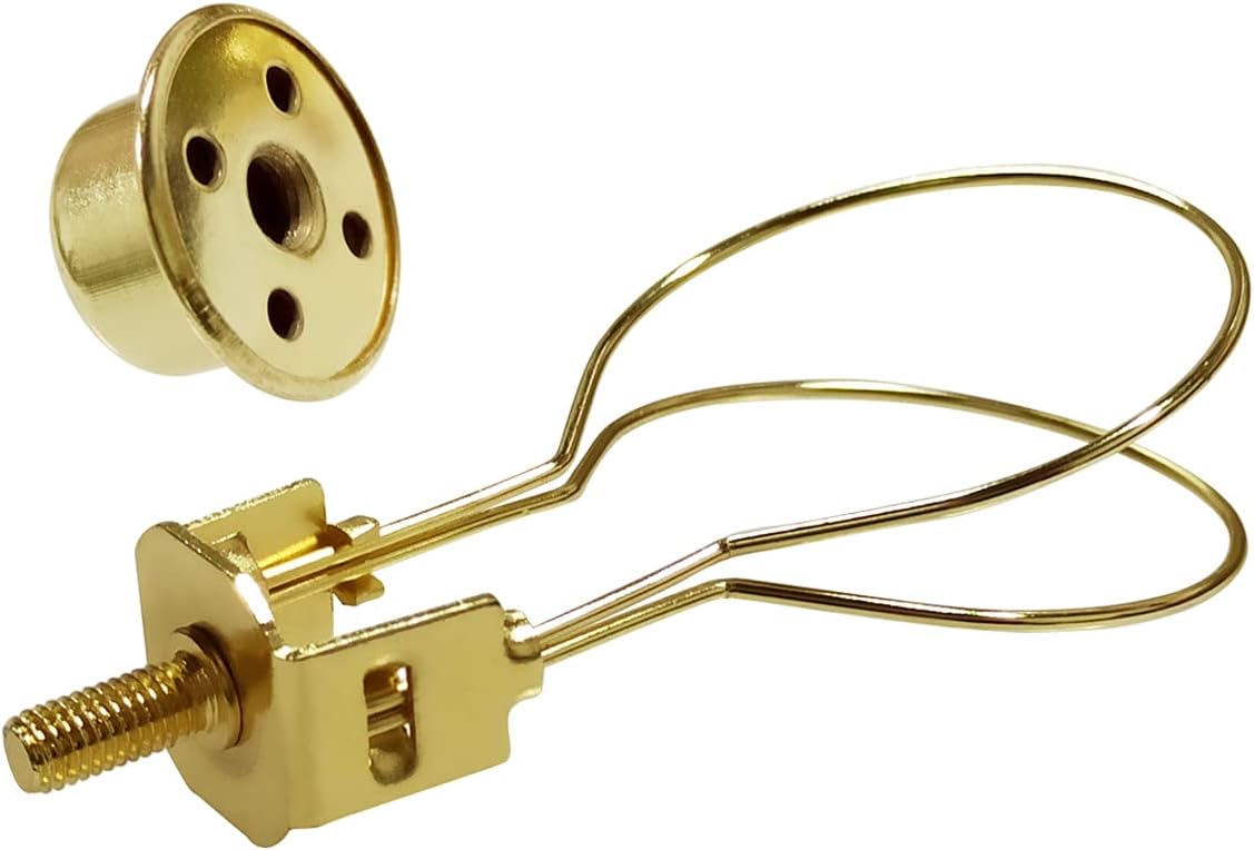 Lamp Holder for Clip-on Light Bulbs with Levellers, Include Finial - DIY Adapter for Shades (1 Pc, Gold) — image 3