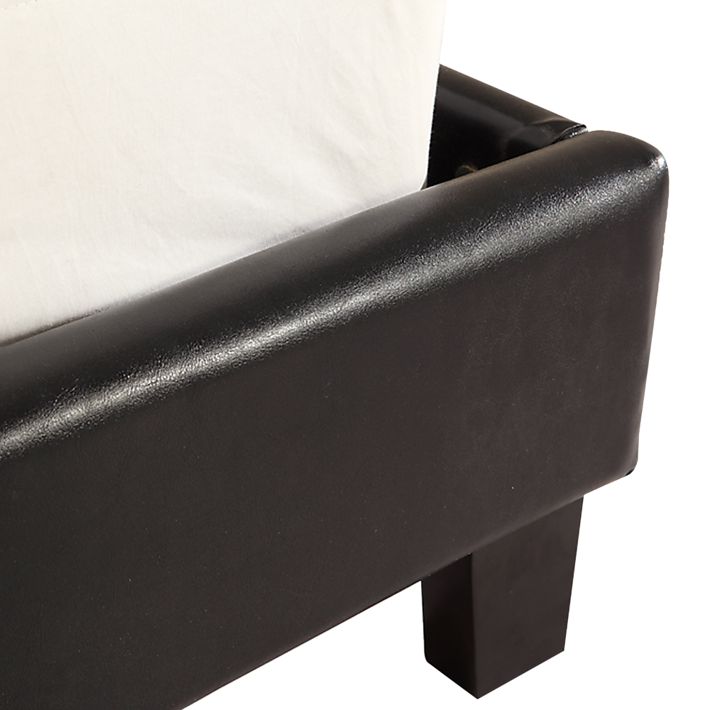 King PU Leather Bed Frame Brown โ image 4