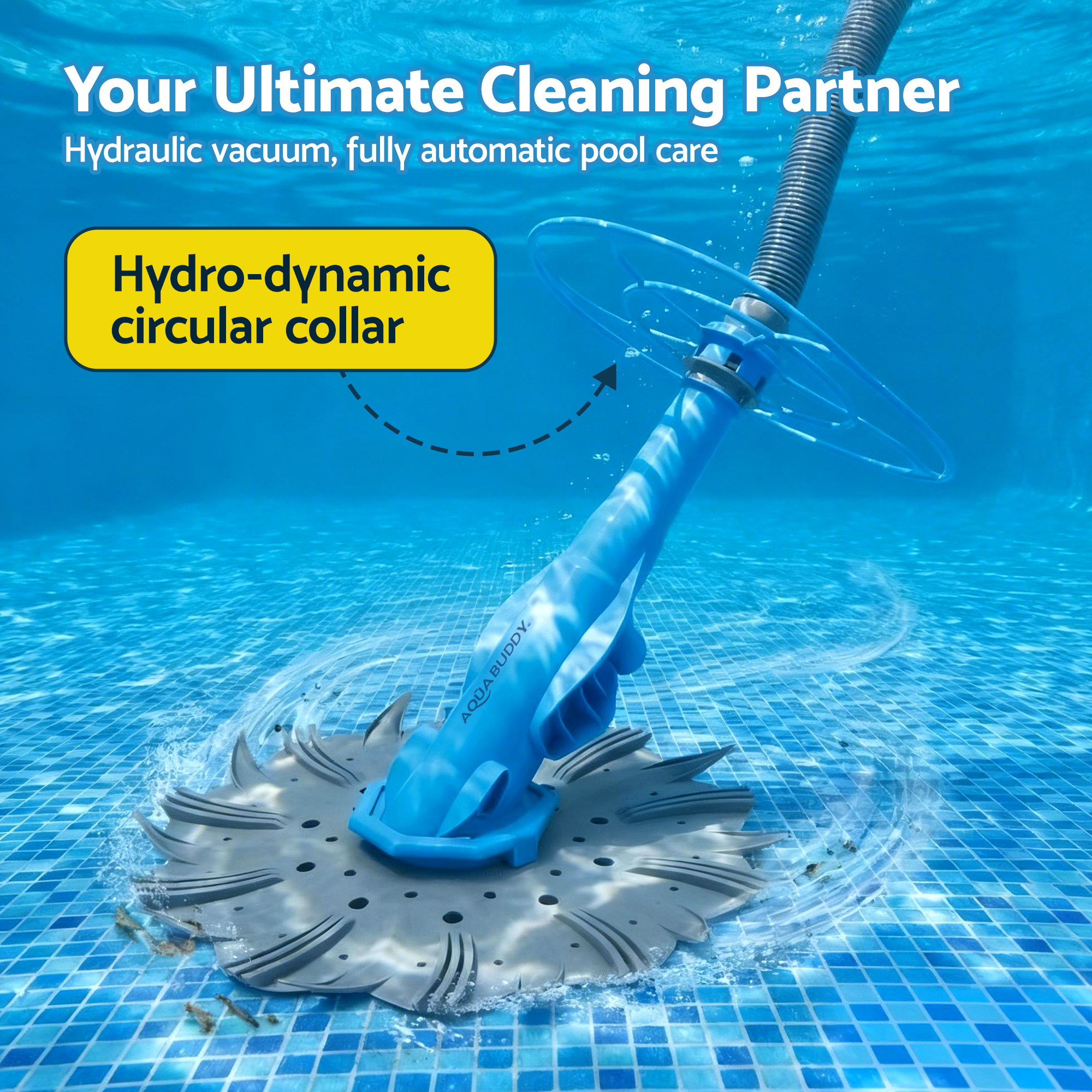 Aqua Buddy Vacuum Pool Cleaner Automatic Swimming Pool Floor Climb Wall Grey โ image 5