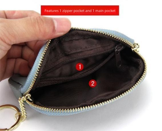 Claret Stylish Mini Zipper Wallet for Women – Compact PU Coin Purse with Key Ring & Card Storage (3-Pack) — image 3