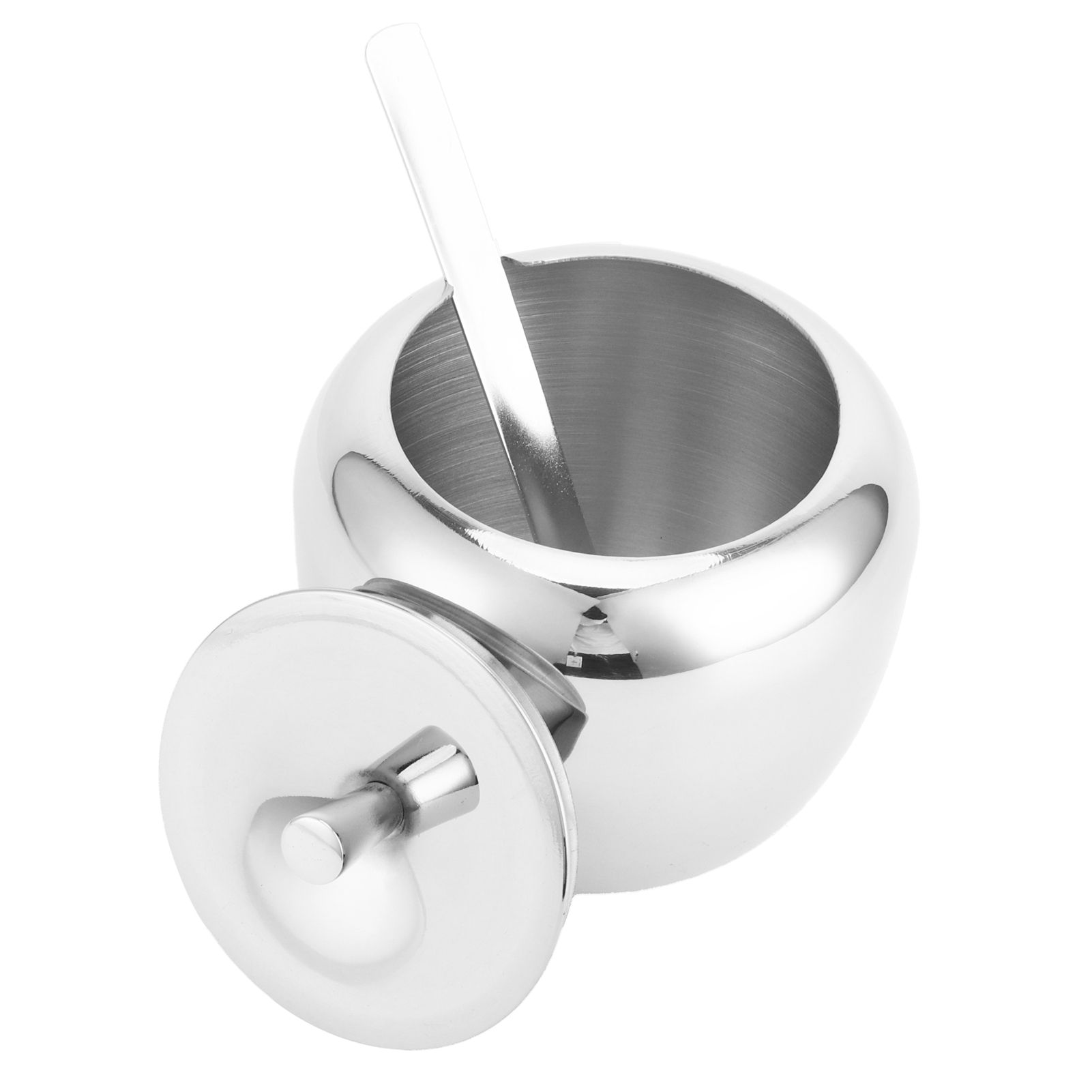 Stainless Steel Sugar Jar Seasoning Jar Spice Container with Lid and Spoon Home Kitchen Tool — image 3