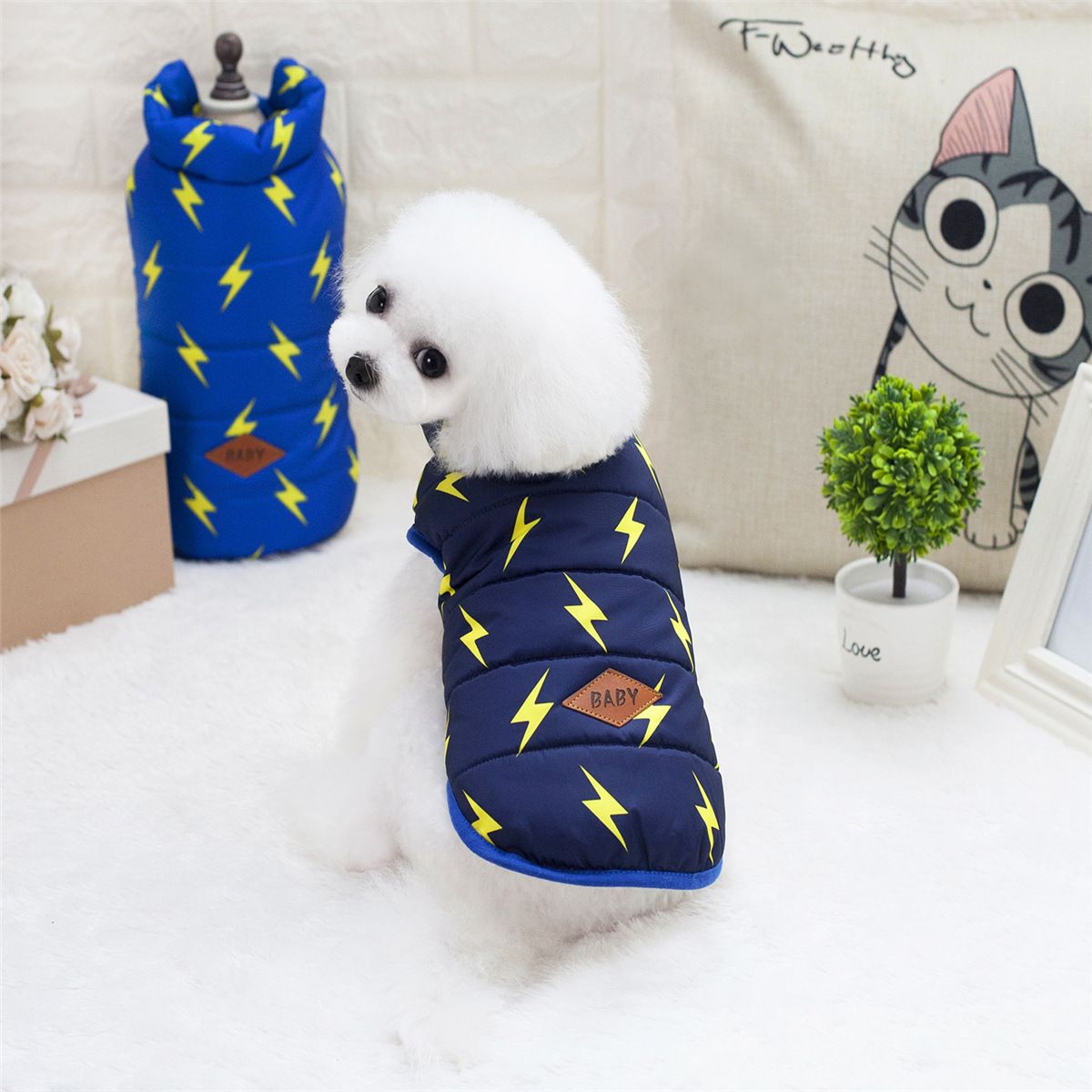 Dog Winter Clothes Two Legged Warm Cotton Black XXL โ image 5