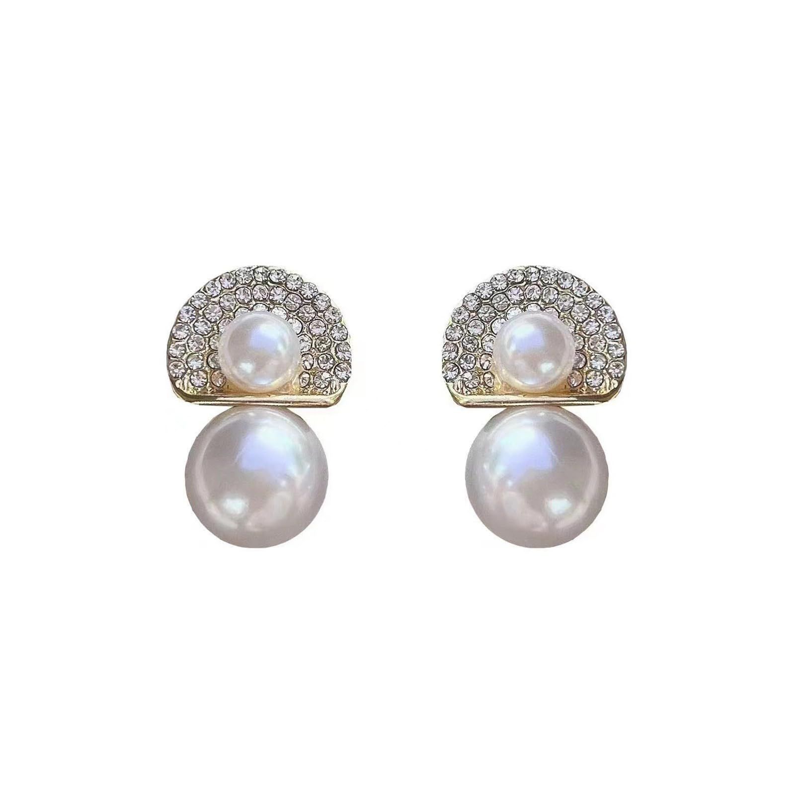 Pearl Earrings for Women Pearl Hoop Earrings Pearl Dangle Earrings Crystal Drop Earrings Wedding Party Prom Jewelry Gifts