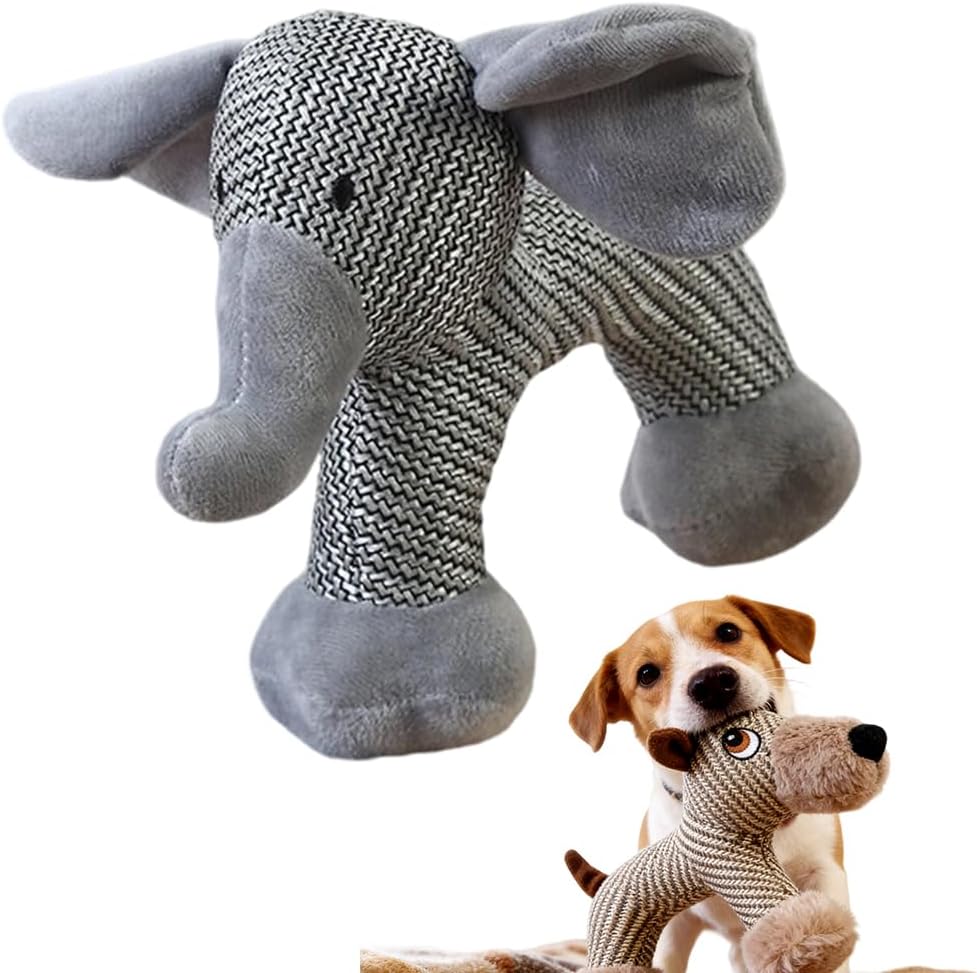 Indestructible Plush Dog Toy for Aggressive Chewers, Boredom Relief Squeaker Chew with Double Fabric, Durable Crocodile Teething Large Medium Small Dogs (Blue)