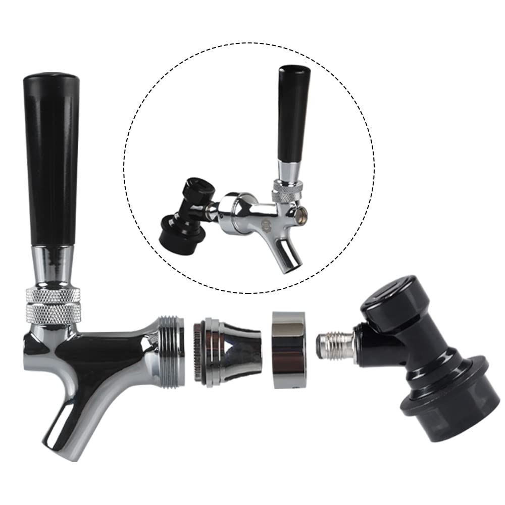 Stainless Steel Stem Beer keg Tap Faucet with Ball Lock disconnect chromed body Serving Beverages at Festivals, Picnics — image 5