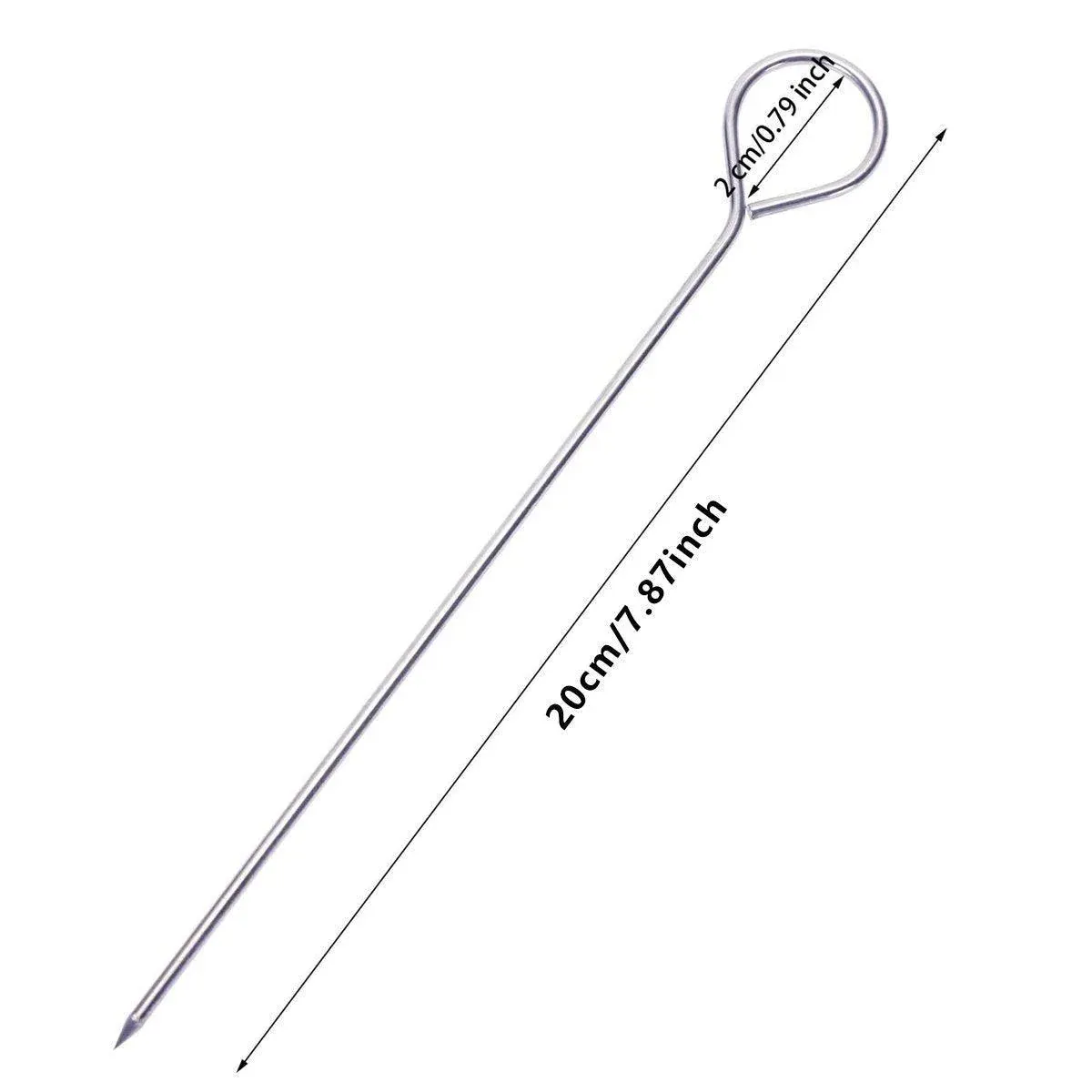 12PC Metal BBQ Skewers Reusable 20cm Grill Sticks Kebab Grilling Tools — image 3