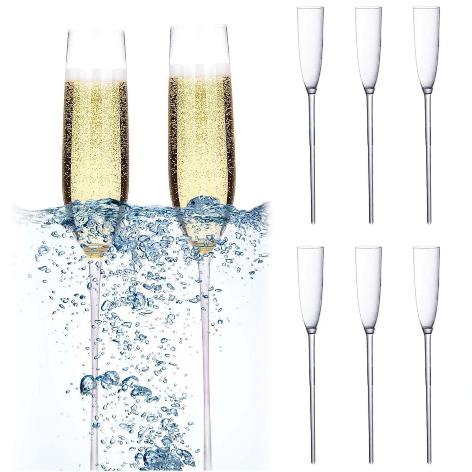 Glass and Bottle! Floating Champagne Flutes Floating Champagne Glasses for The Pool Floating Wine Glass Champagne Flutes Bouquet Vintage Acrylic Colorful — image 2