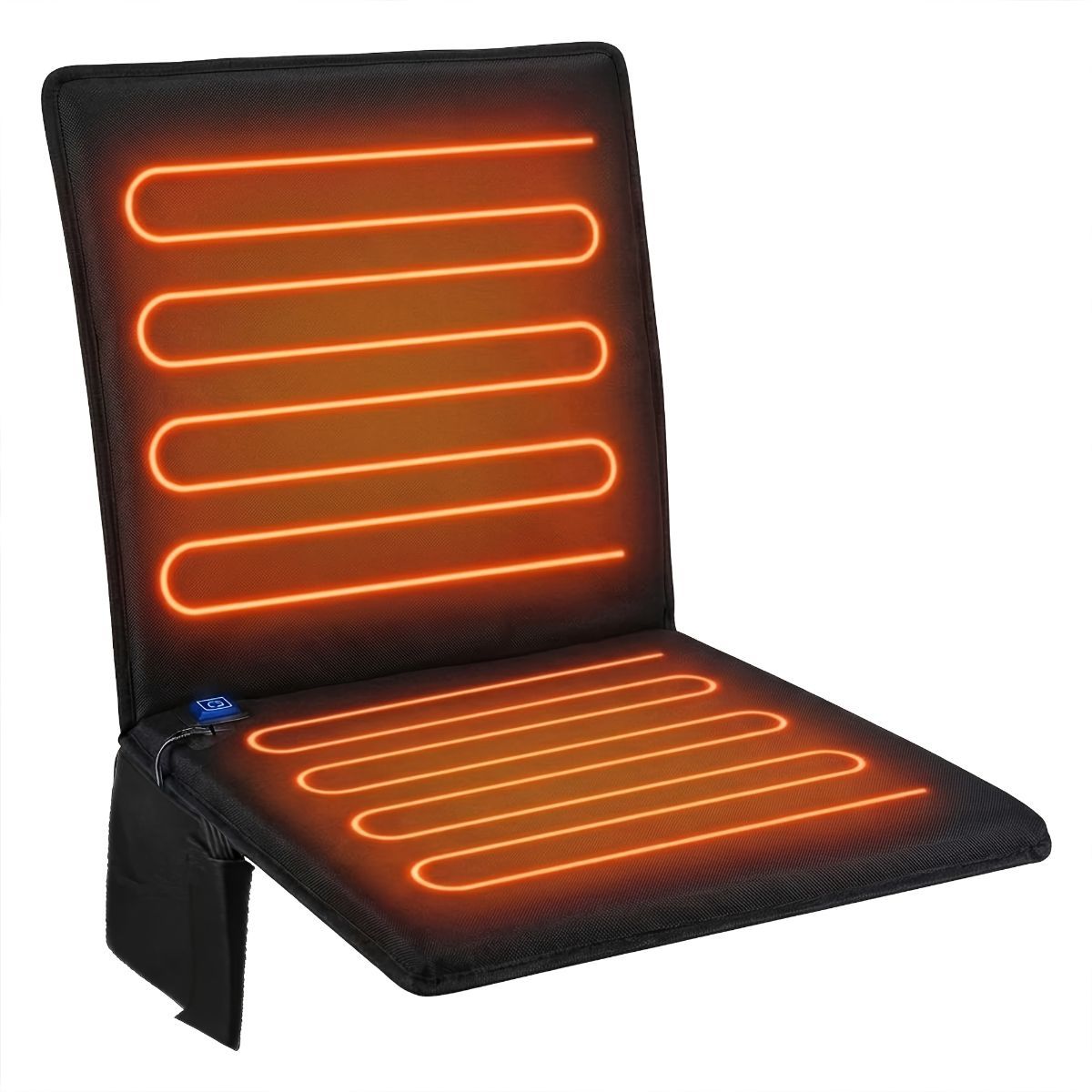 Portable Heated Seat Cushion Foldable Heating Pad 3-Mode Adjustable USB-Powered - Black - Size 45cm — image 5