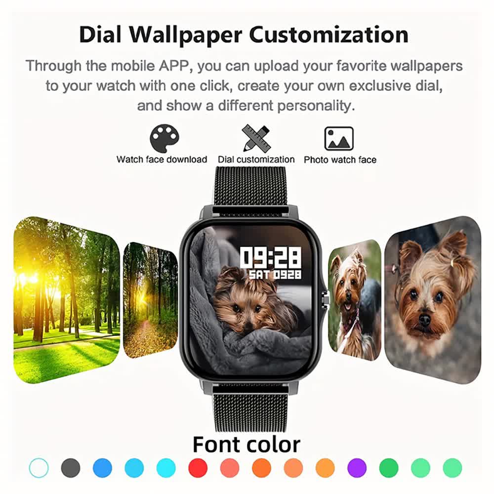 Pink Smart Fitness Watch with Large Display - 24 Sport Modes, Heart Rate Monitor & More โ image 5