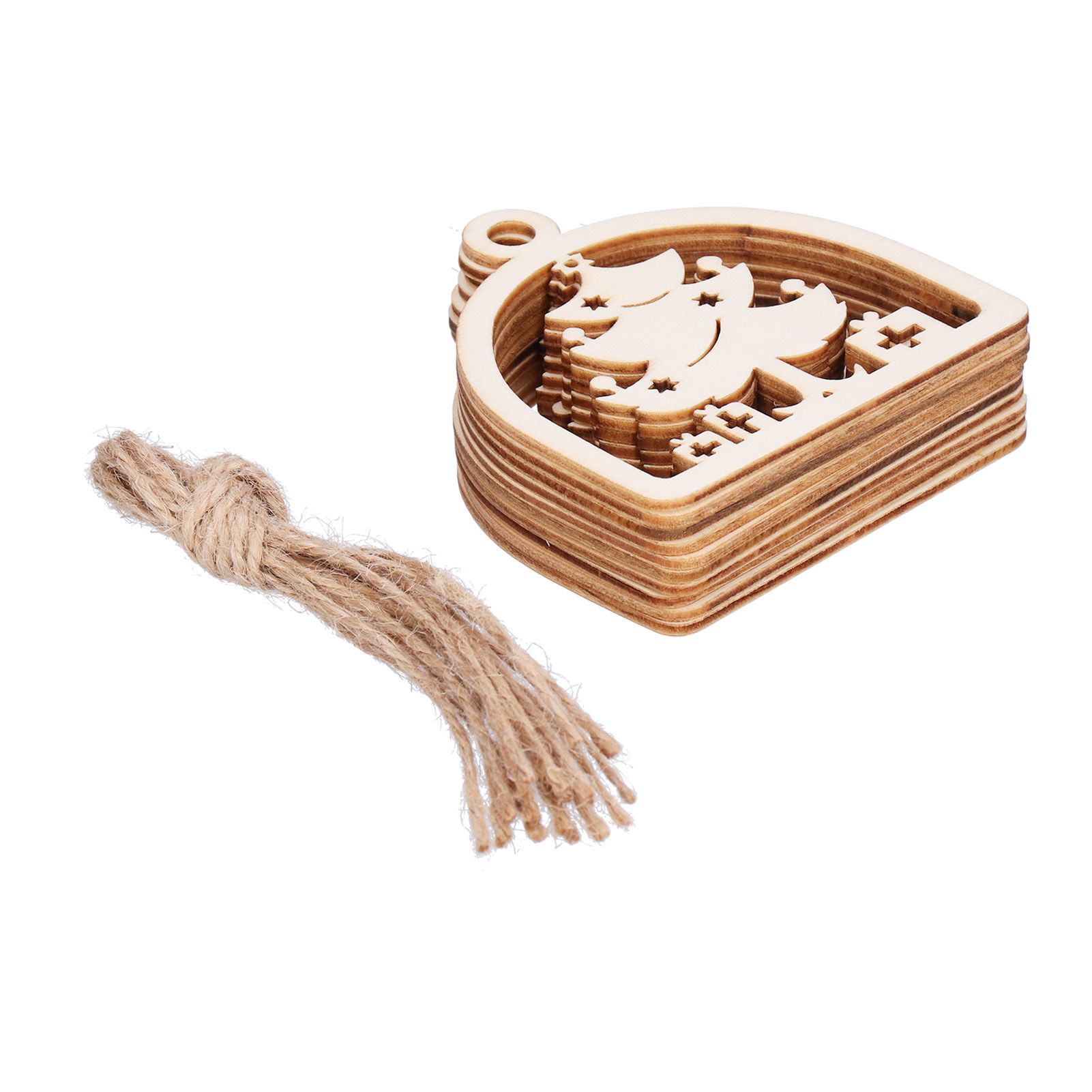 2Set Boxwood Hollow Tree Hanging Ornaments Small Decorative Handcraft for Festival Decoration — image 5