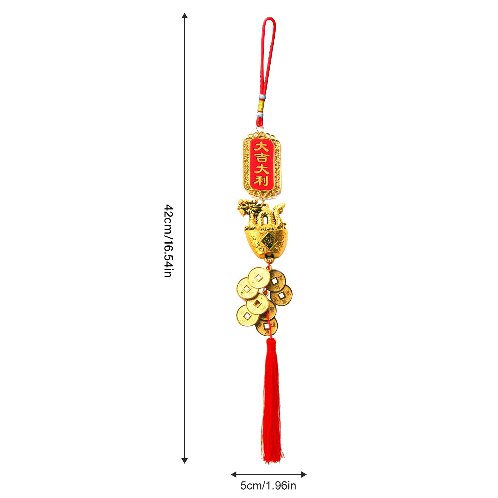 Hanging Plated Pendant Decoration Dragon Charm Year of The Dragon Hanging Ornament for Car Home Office โ image 6