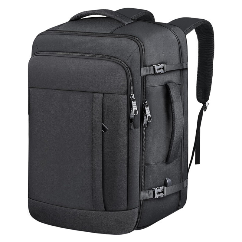 Black Expandable 17-Inch Laptop Travel Backpack with USB Port - Durable TSA Friendly Carry-on Luggage Bag