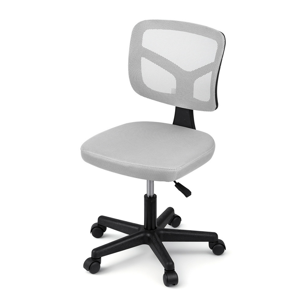 Artiss Armless Office Chair with Wheels, Ergonomic 360° Swivel Home Office Desk Chair, Height Adjustable Computer Task Chair with Fabric Back and Seat for — image 3