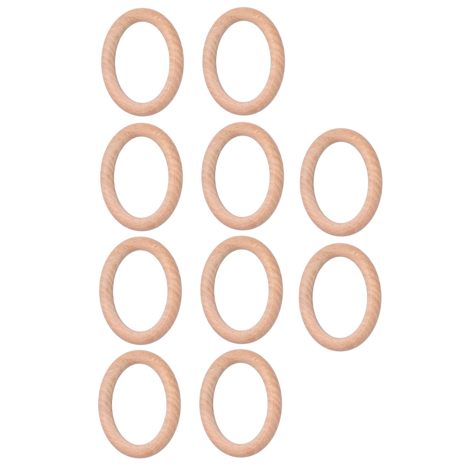 10pcs Wooden Rings Unfinished DIY Natural Wood Circles for Craft Jewelry Making Baby Teething6cm — image 5