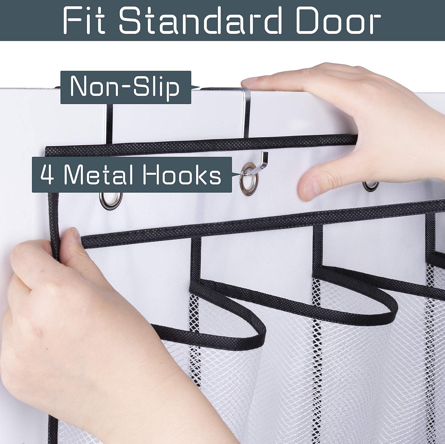 28 Large Mesh Pockets Over The Door Shoe Rack, Hanging Shoe Organizer for Closet Hanging Shoe Rack Holder Hanger, White — image 4