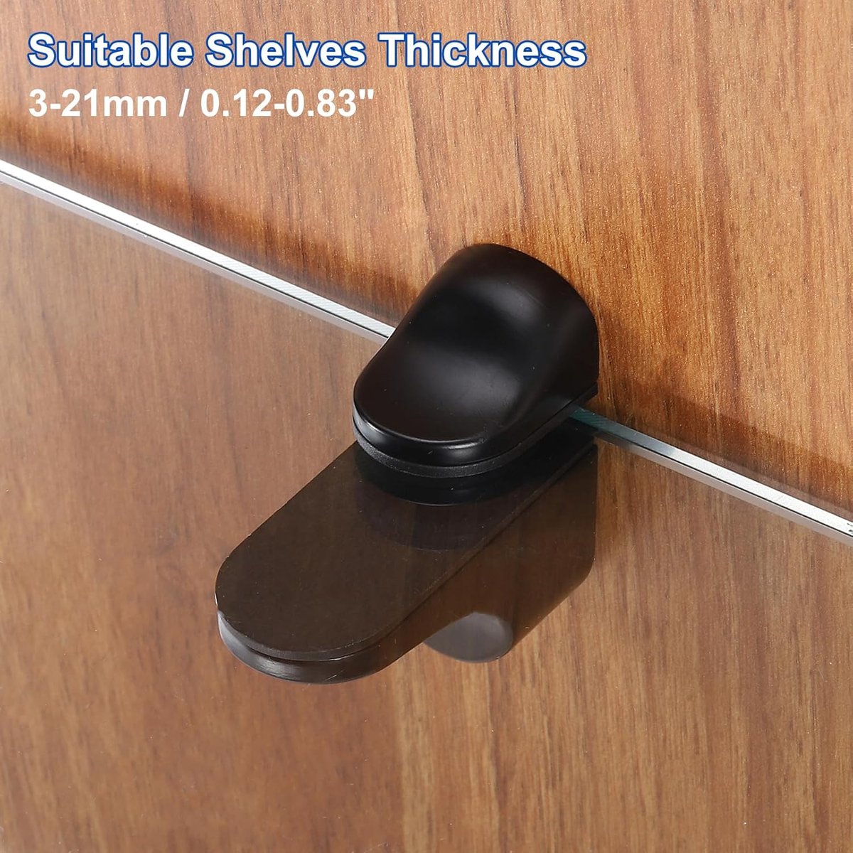 4 pieces - Glass clamp - Glass shelf brackets - Adjustable - Glass shelf bracket - fishmouth glass clip - wall mounting bracket - zinc alloy - furniture โ image 3