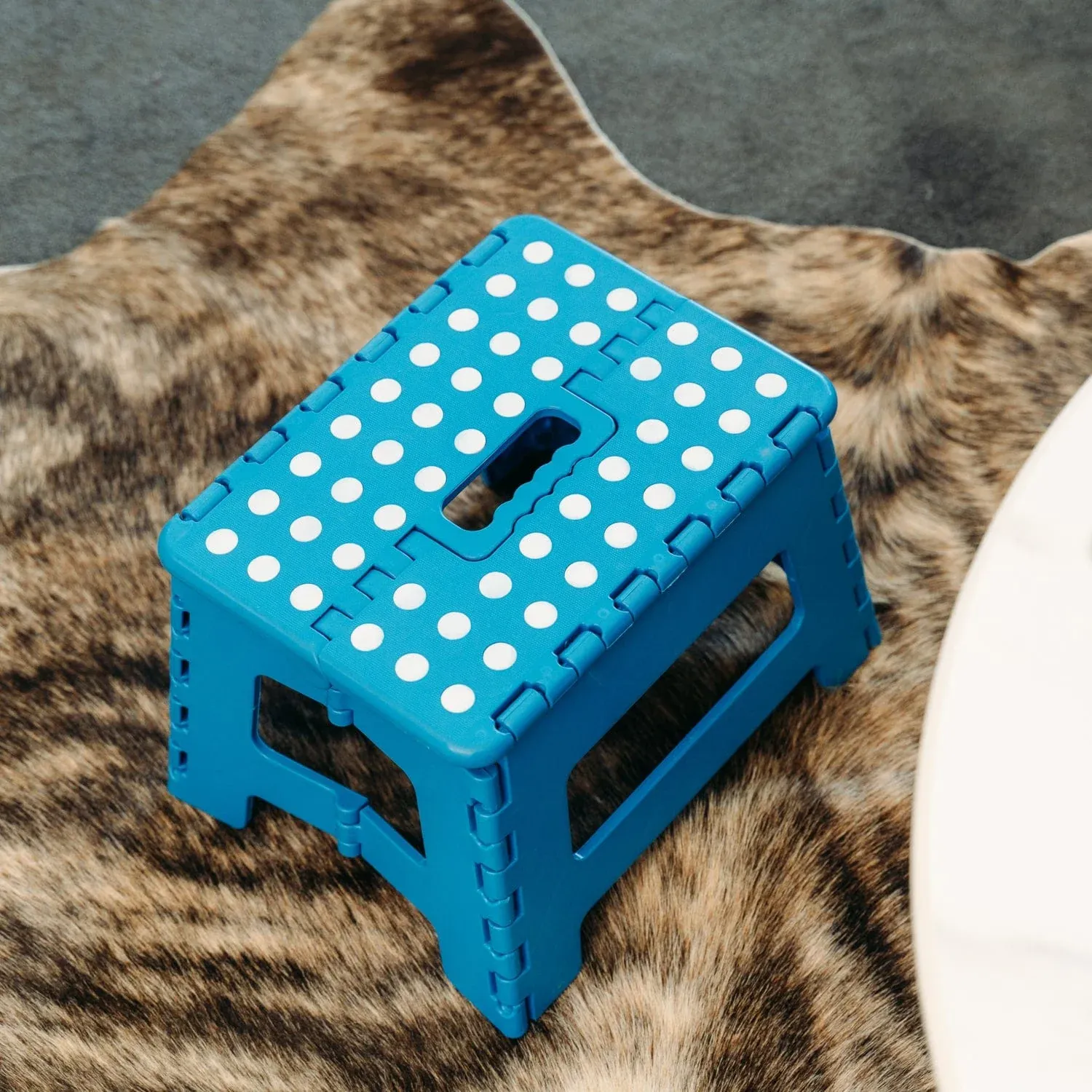 Plastic Folding Stool Portable Chair Outdoor Camping Blue — image 2