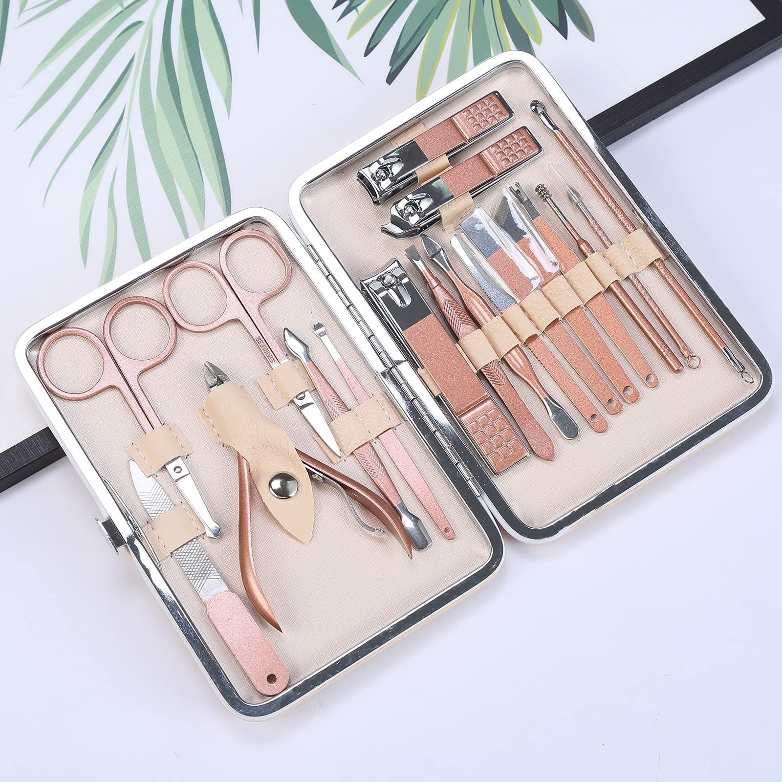 Nail Clippers Set 18 in 1 Stainless Steel Manicure Cutter Kits Nail Scissors Trimmer Portable Manicure Clipper Nail Care Tools — image 5