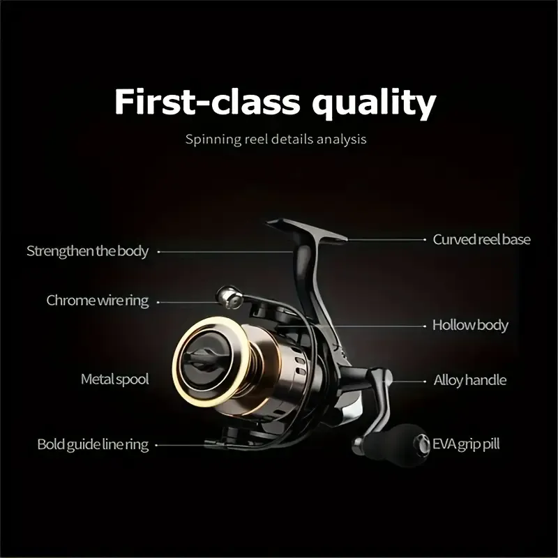 Spinning Reel Fishing Reel, Metal Spool, Metal Handle, 5.2:1 Gear Ratio, 10KG Drag, Smooth and Sensitive Line Output, Left/Right Hand Interchangeable, Rotating โ image 5